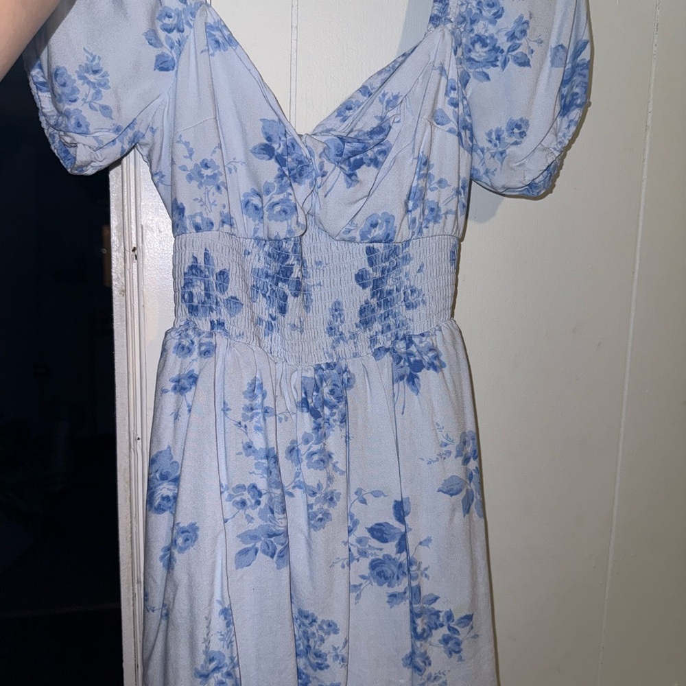 Hollister Blue Floral Midi Dress